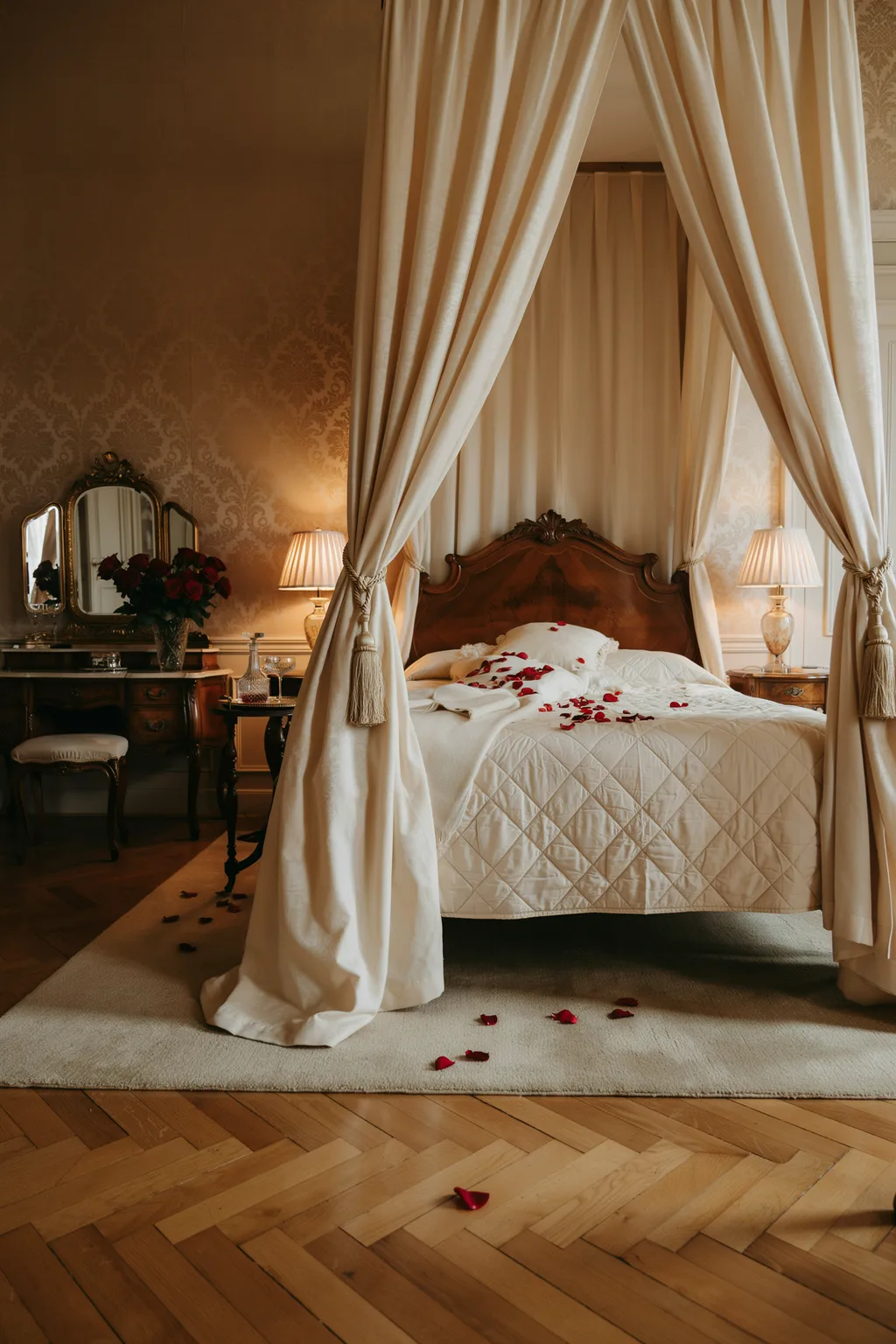 Tasseled Canopy Bed Romantic Bedroom Idea