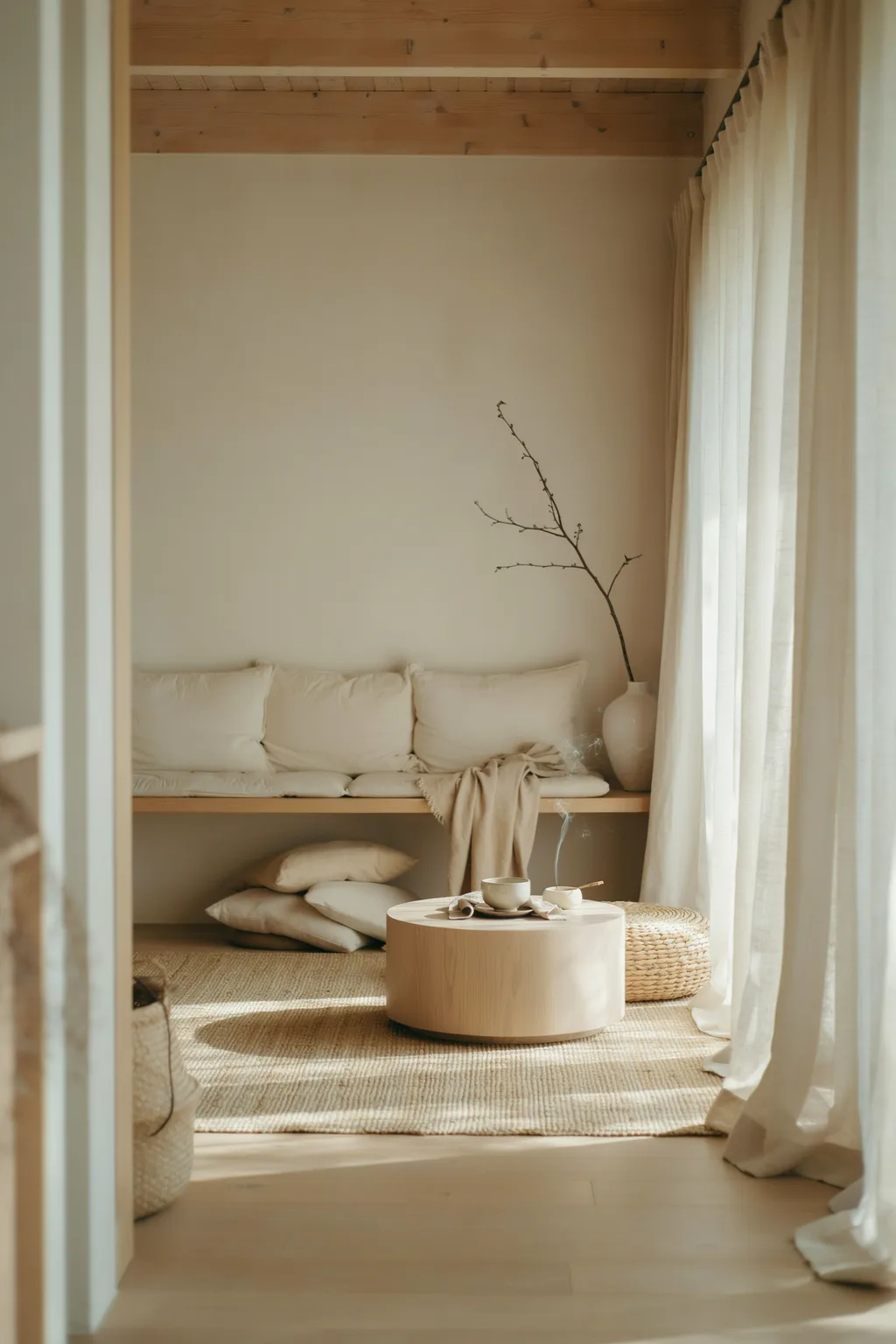 Borrow Japandi Low Wood for Calm