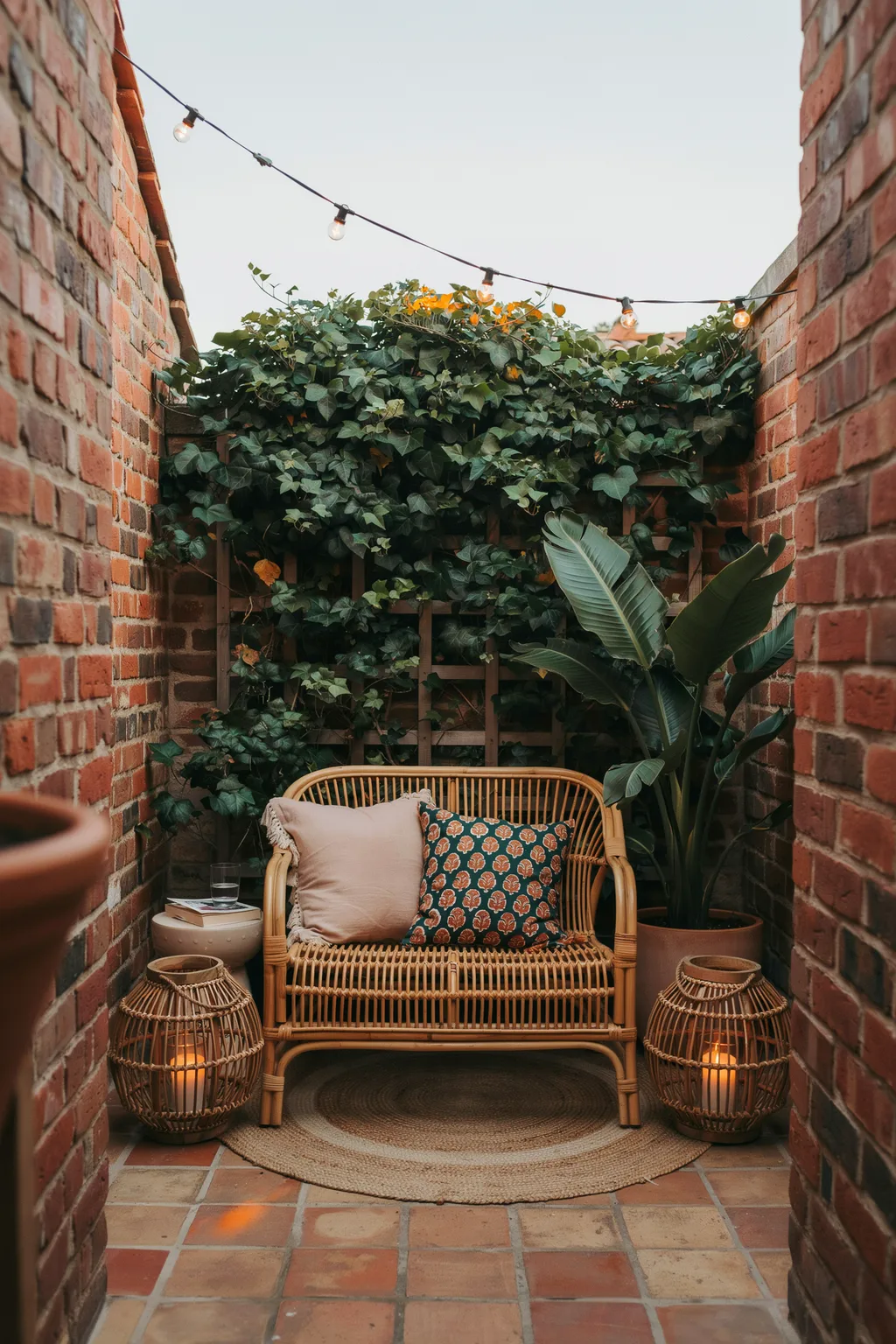 Tropical Rattan Nook For Tiny Patios