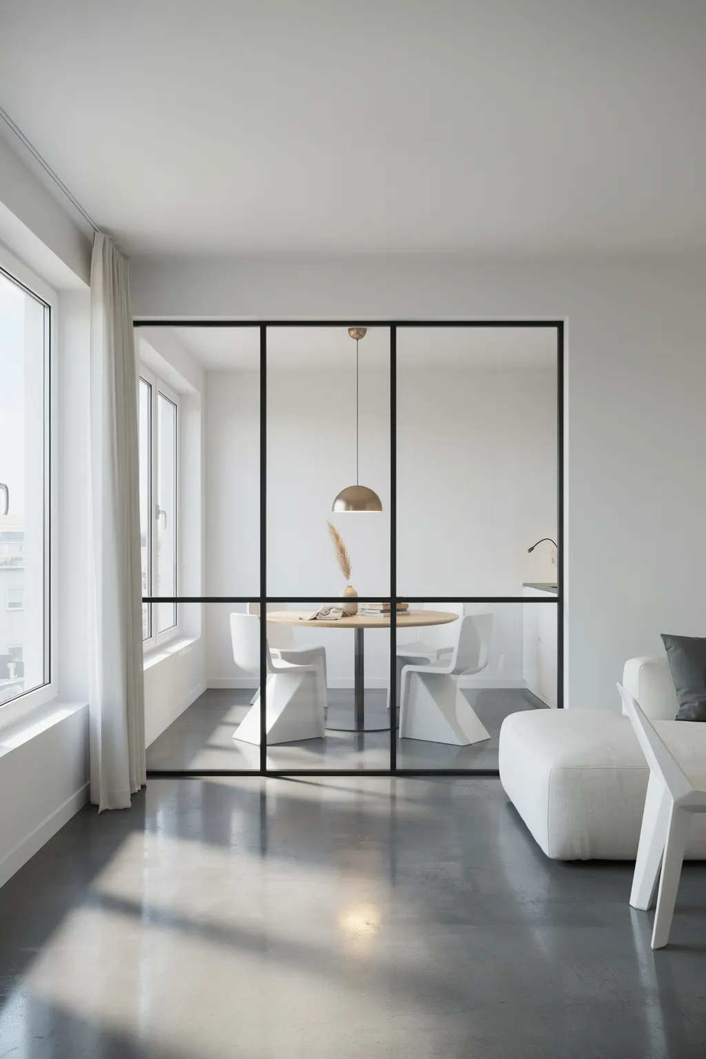 Compact Loft Layout in All White
