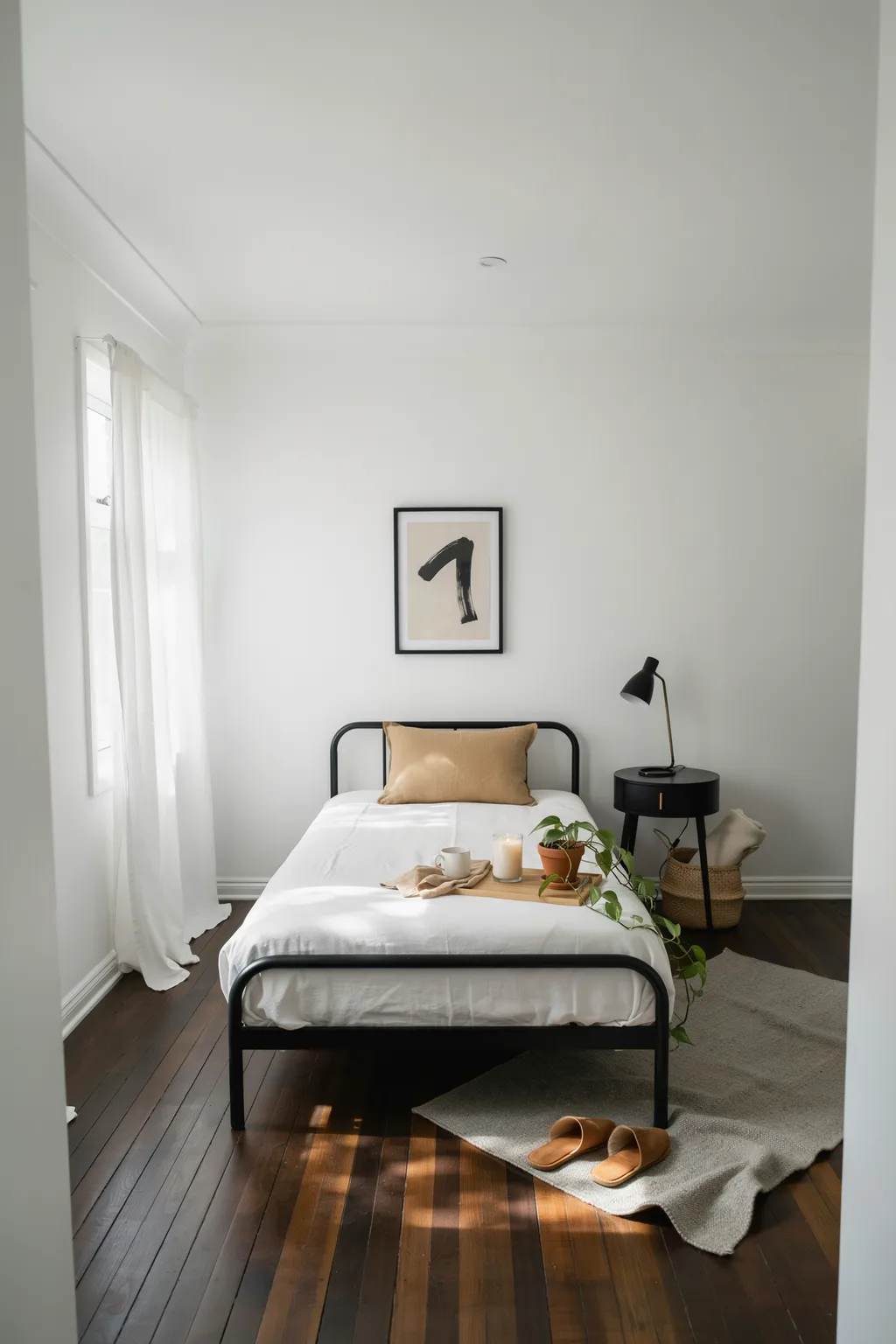 Small Room Black Metal Bed