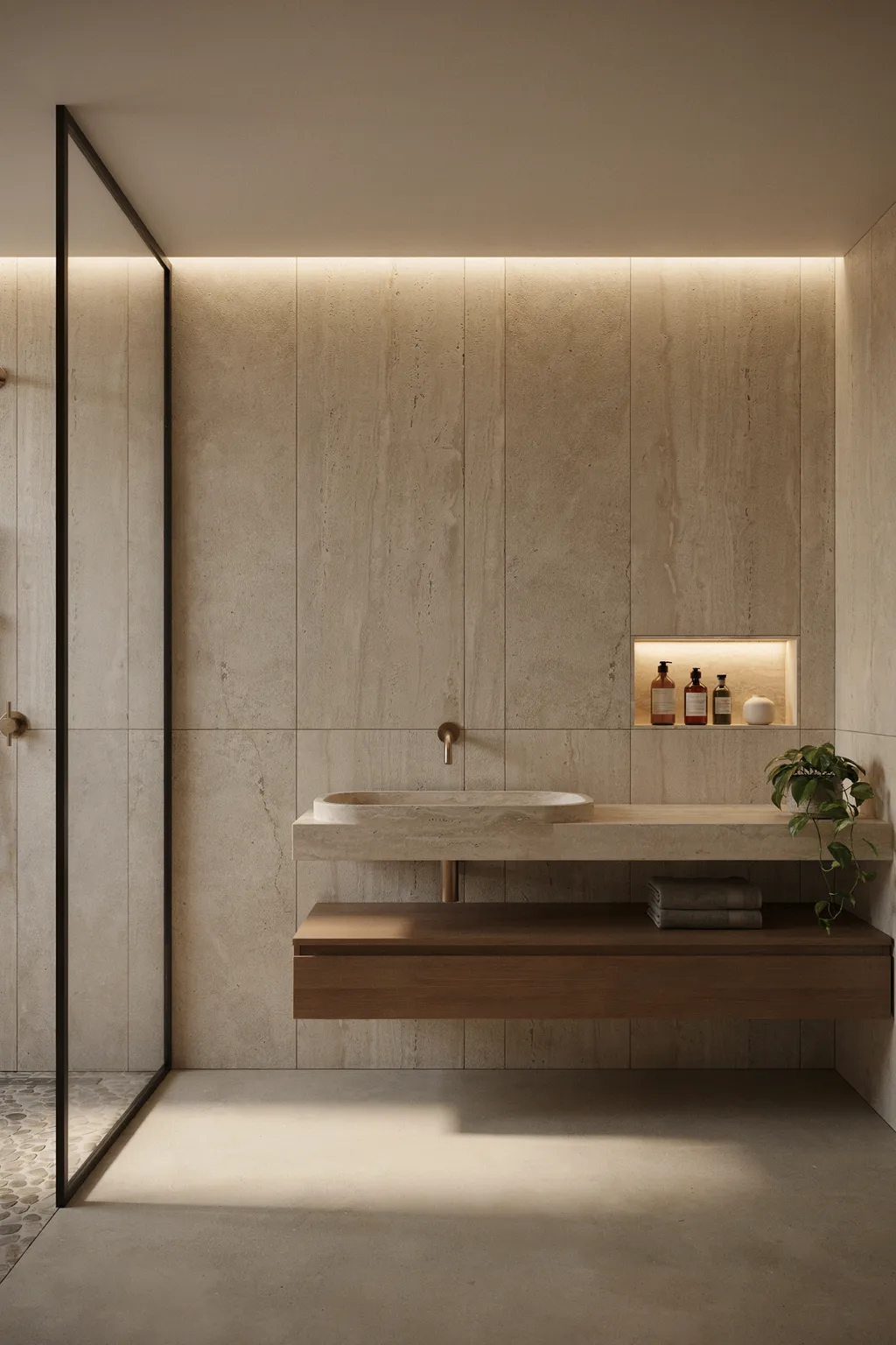 Cove Lighting Spa Bathroom Idea