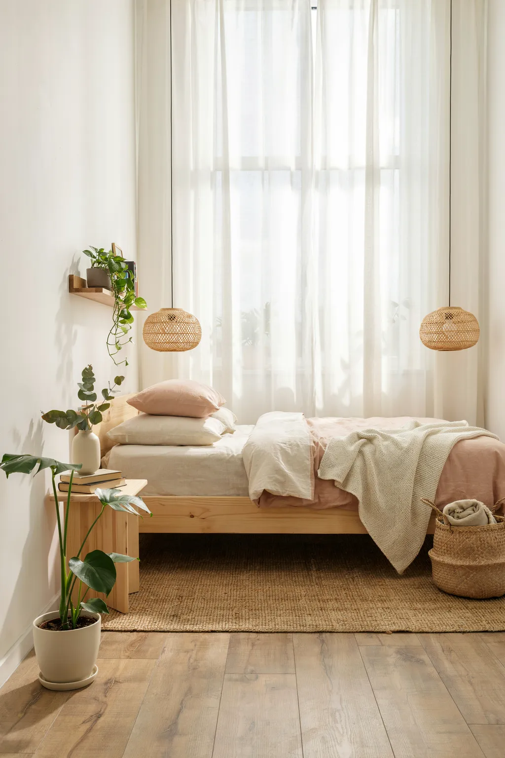 Pendant Lights That Save Nightstand Space