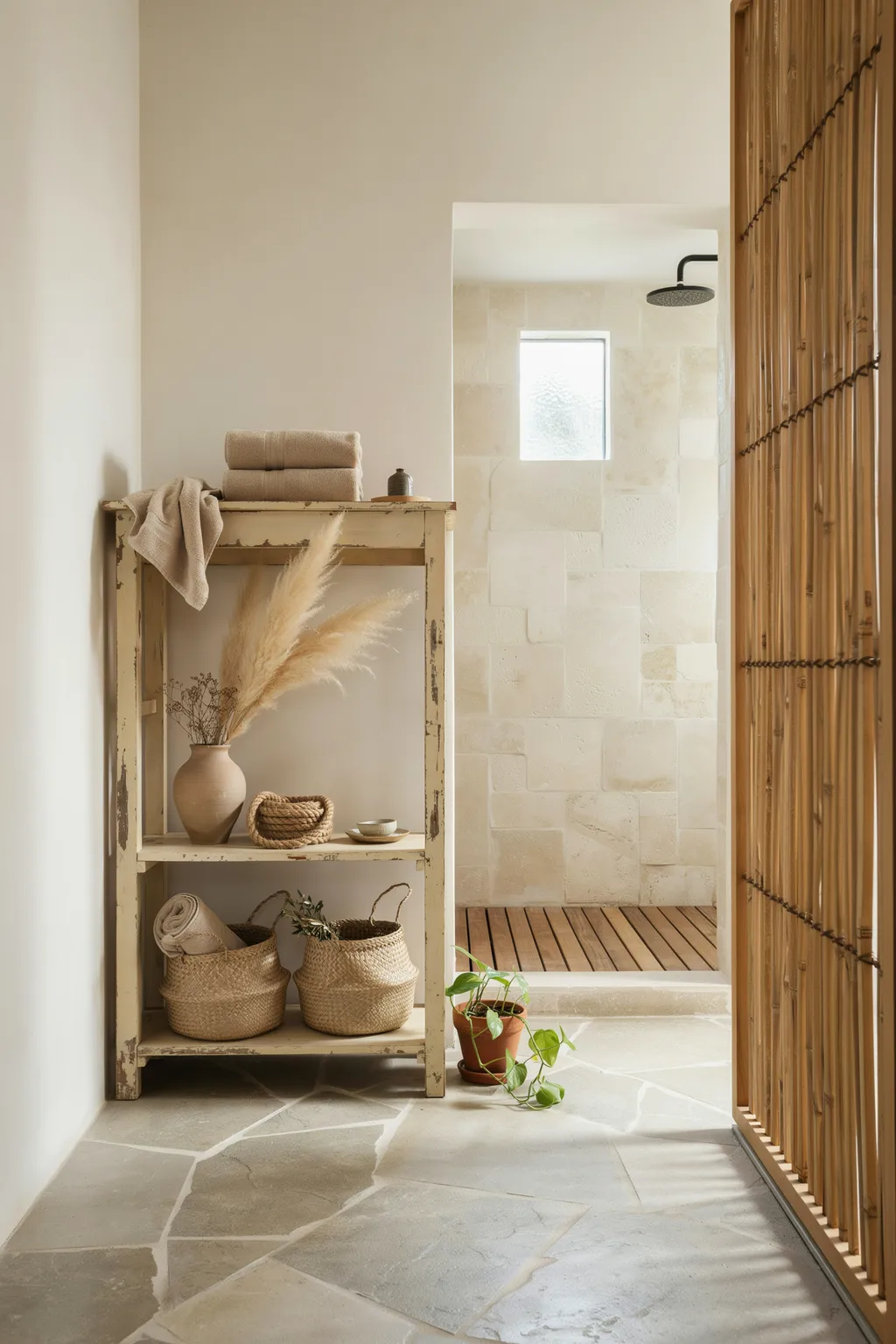 Salvaged Furniture As Bathroom Storage