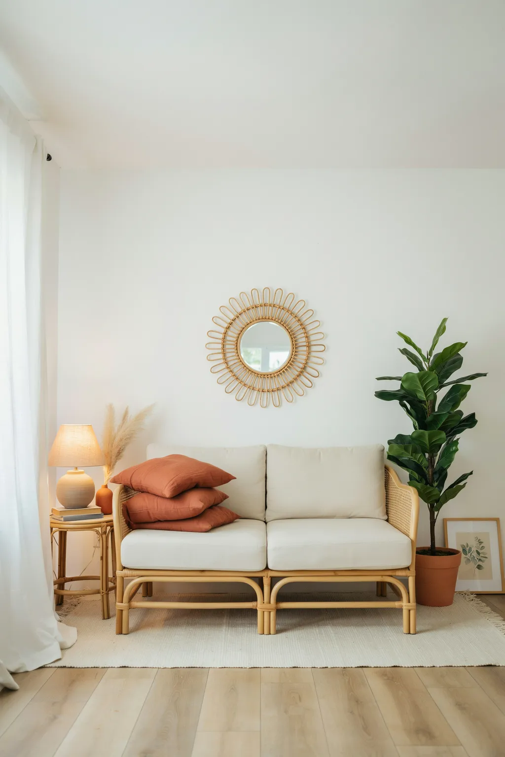 Rattan and Terracotta Warm Up White