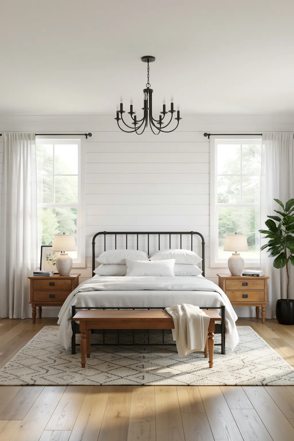 Modern Farmhouse Metal Bed Look