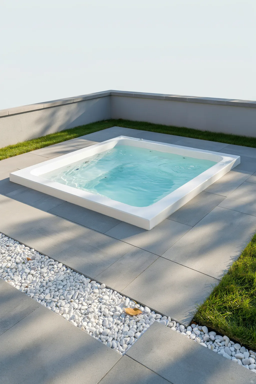 Modern Paver Platform Spa, Zero Upkeep