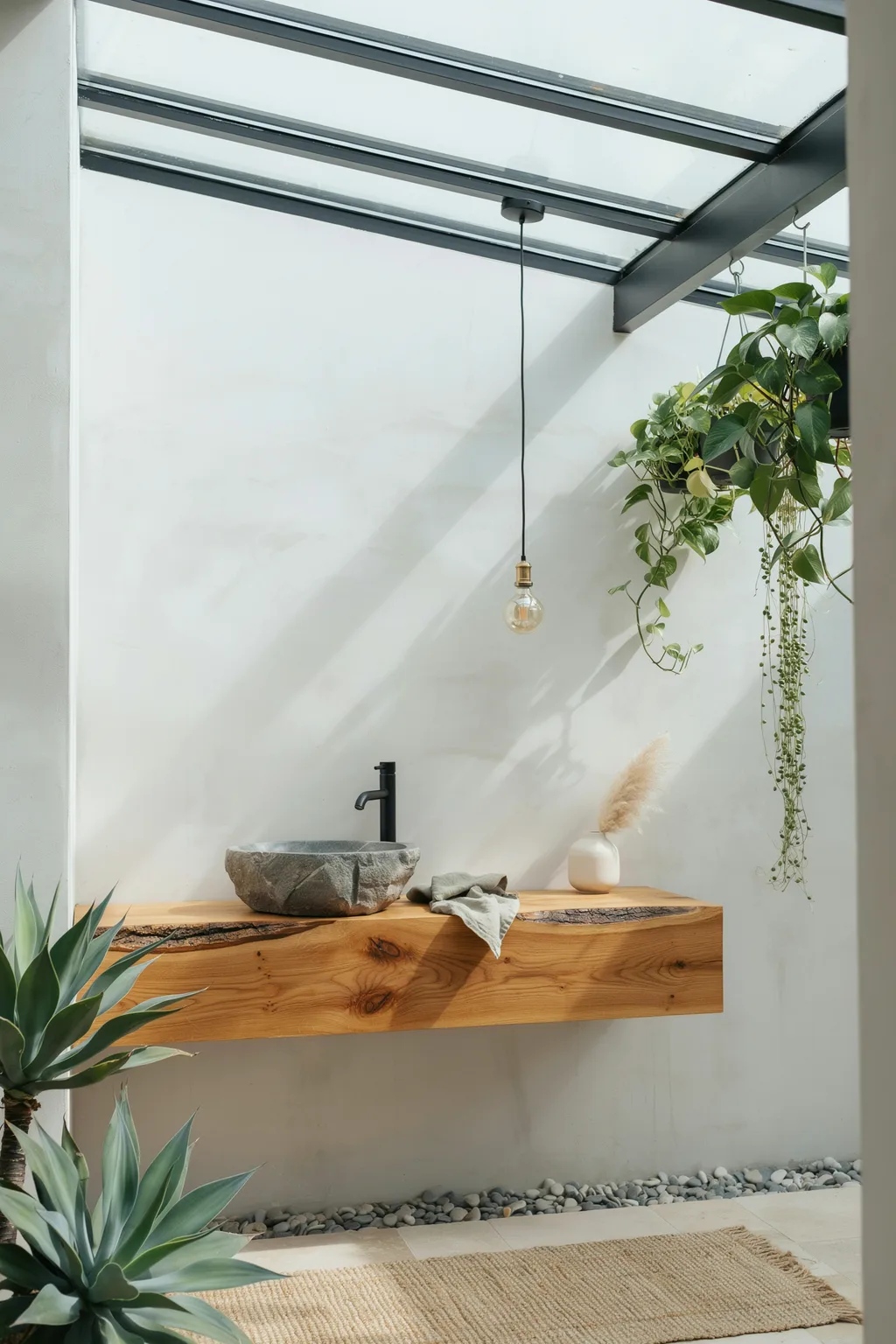 Stone Basin And Indoor Garden Bath
