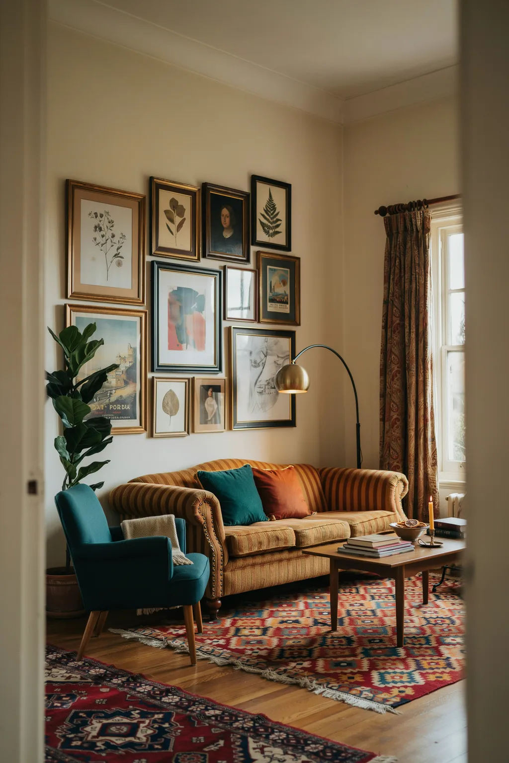 Vintage Gallery Wall For Small Living Rooms