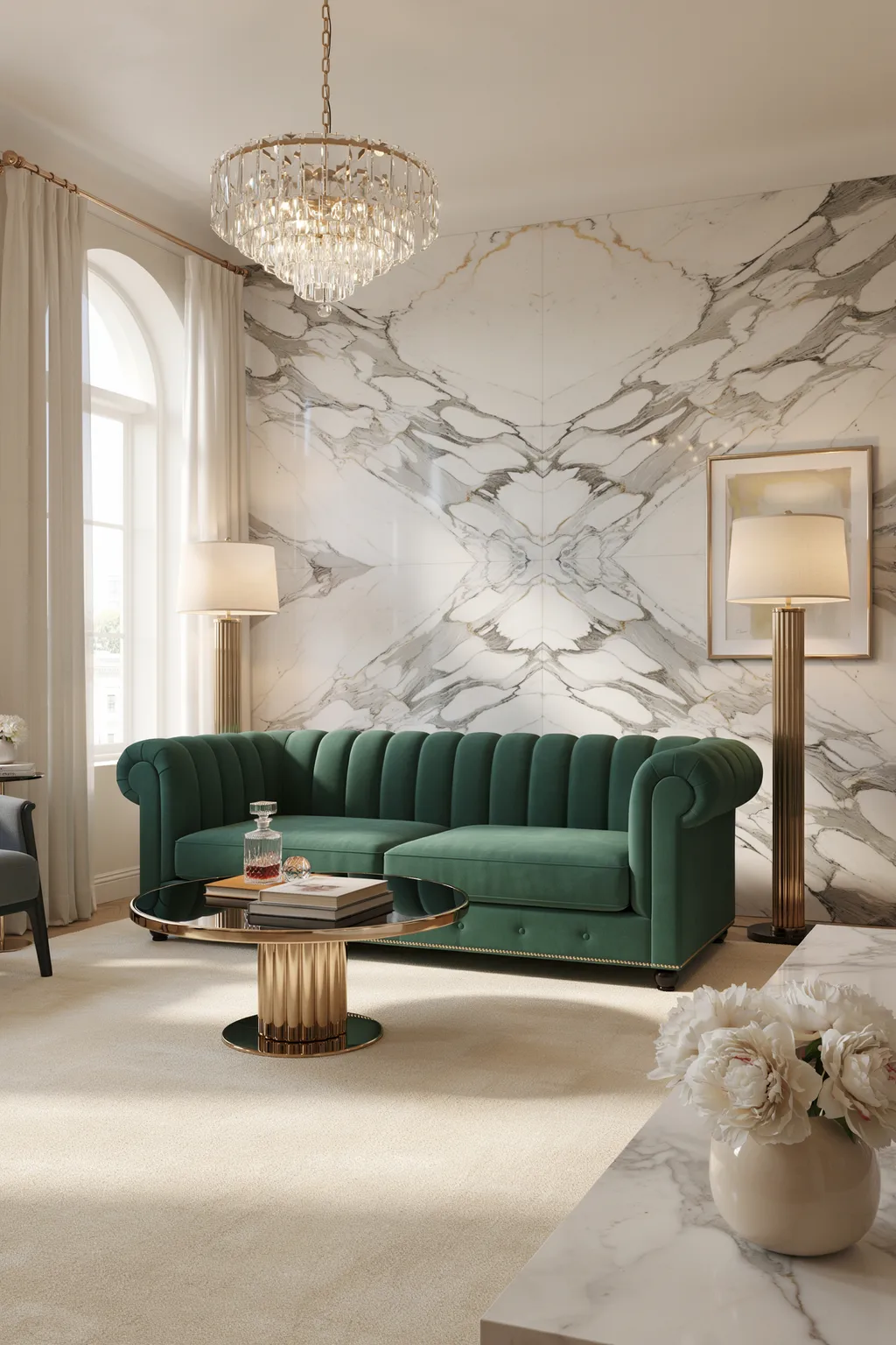 Glam Small Living Room With Gold Accents