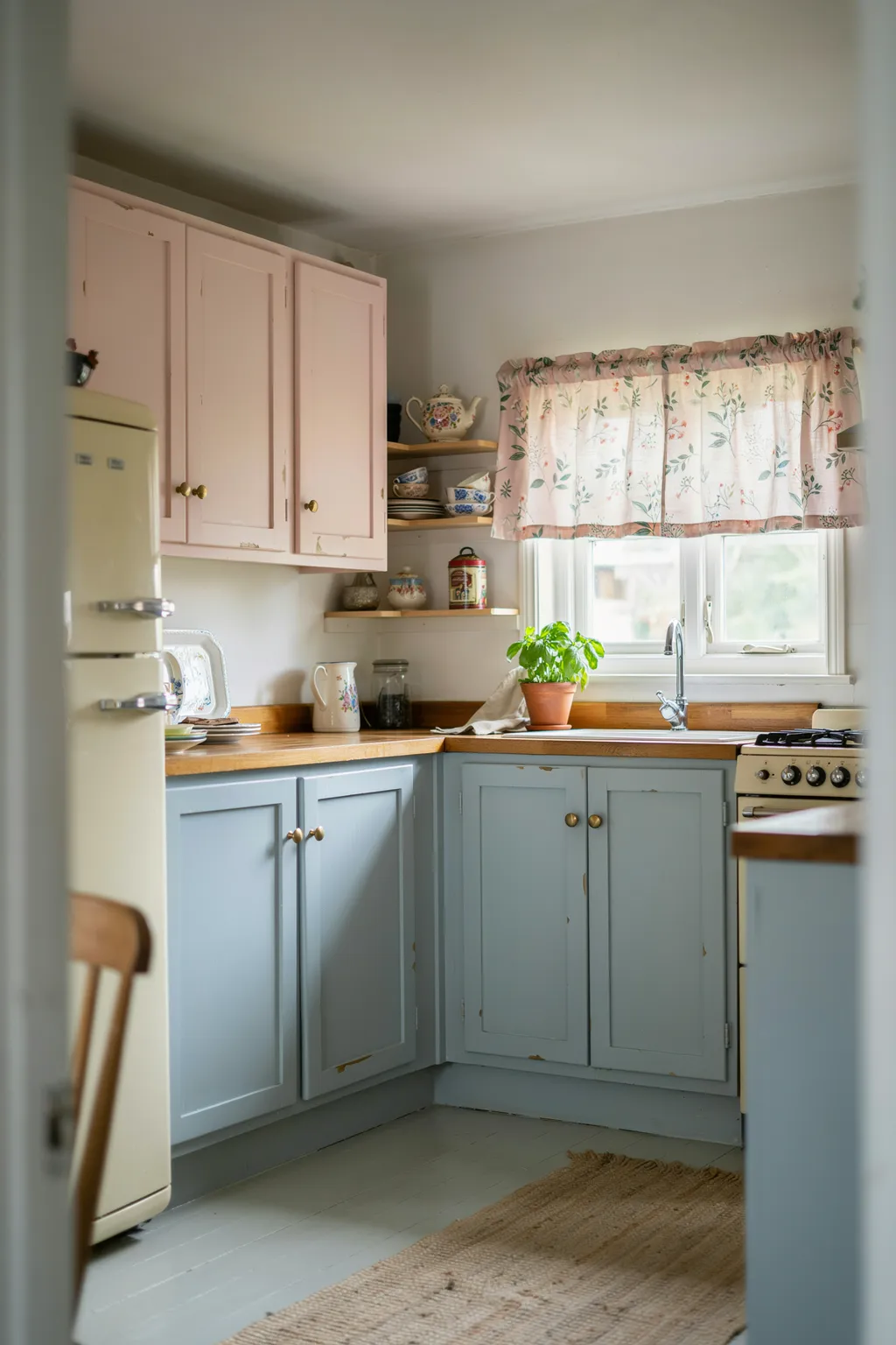 Pastel Cottage Charm In Tight Quarters