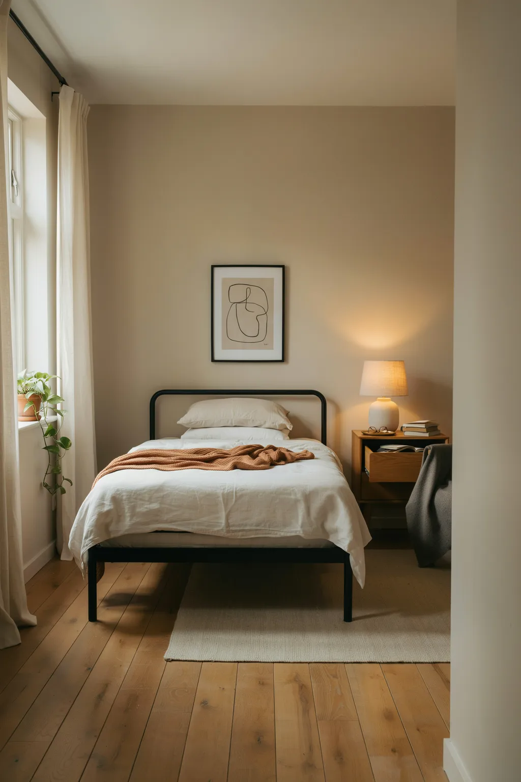 Cozy Minimalist Metal Bed