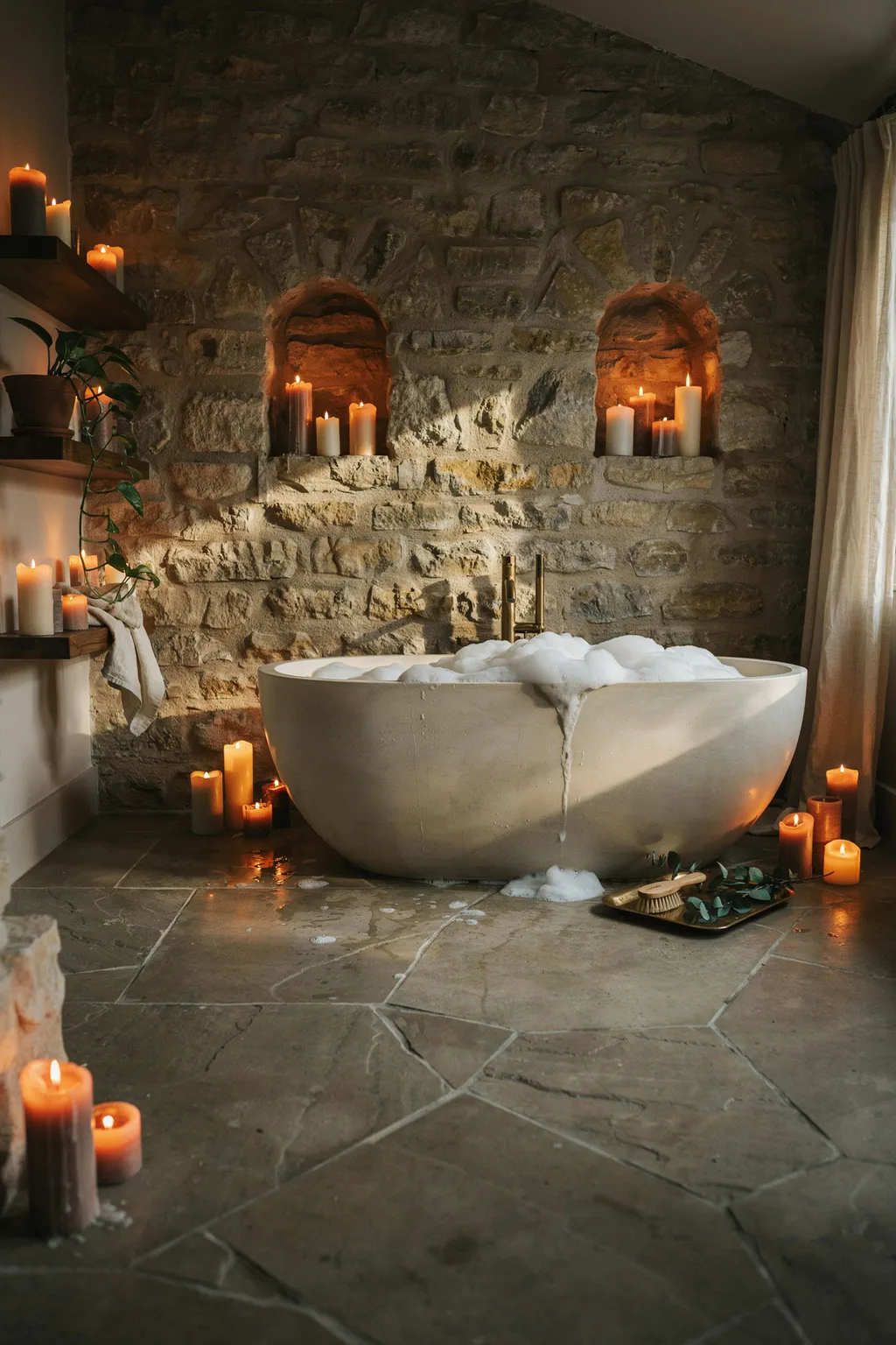 Rustic Stone Grotto Spa Bath