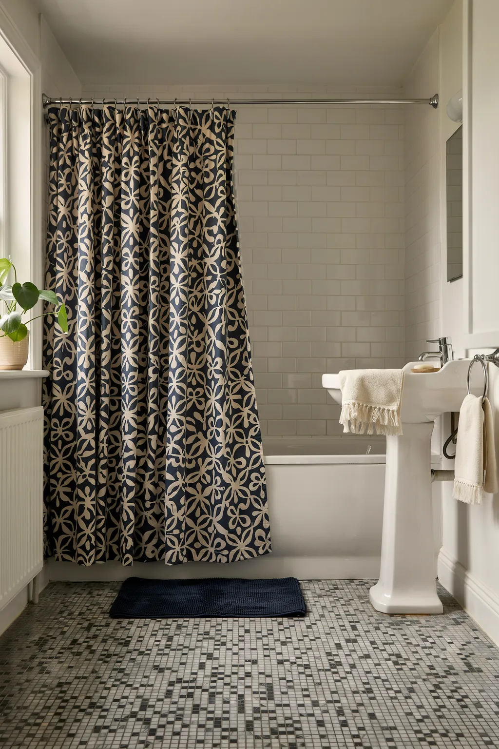 Make the Shower Curtain the Star