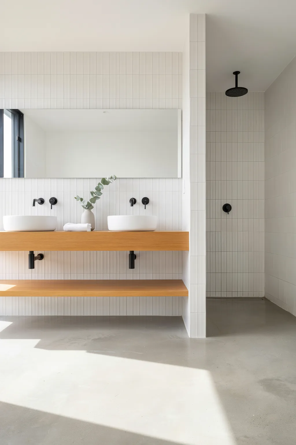 Float a Double Vanity for an Open Feel