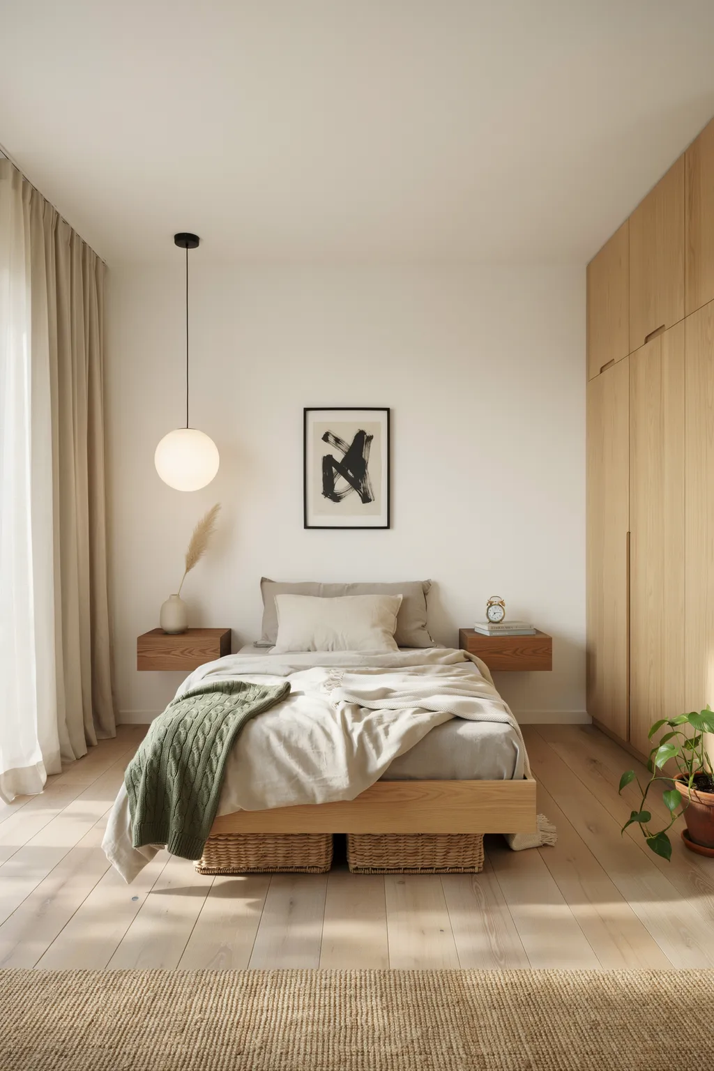 Clutter-Free Japandi Master Bedroom