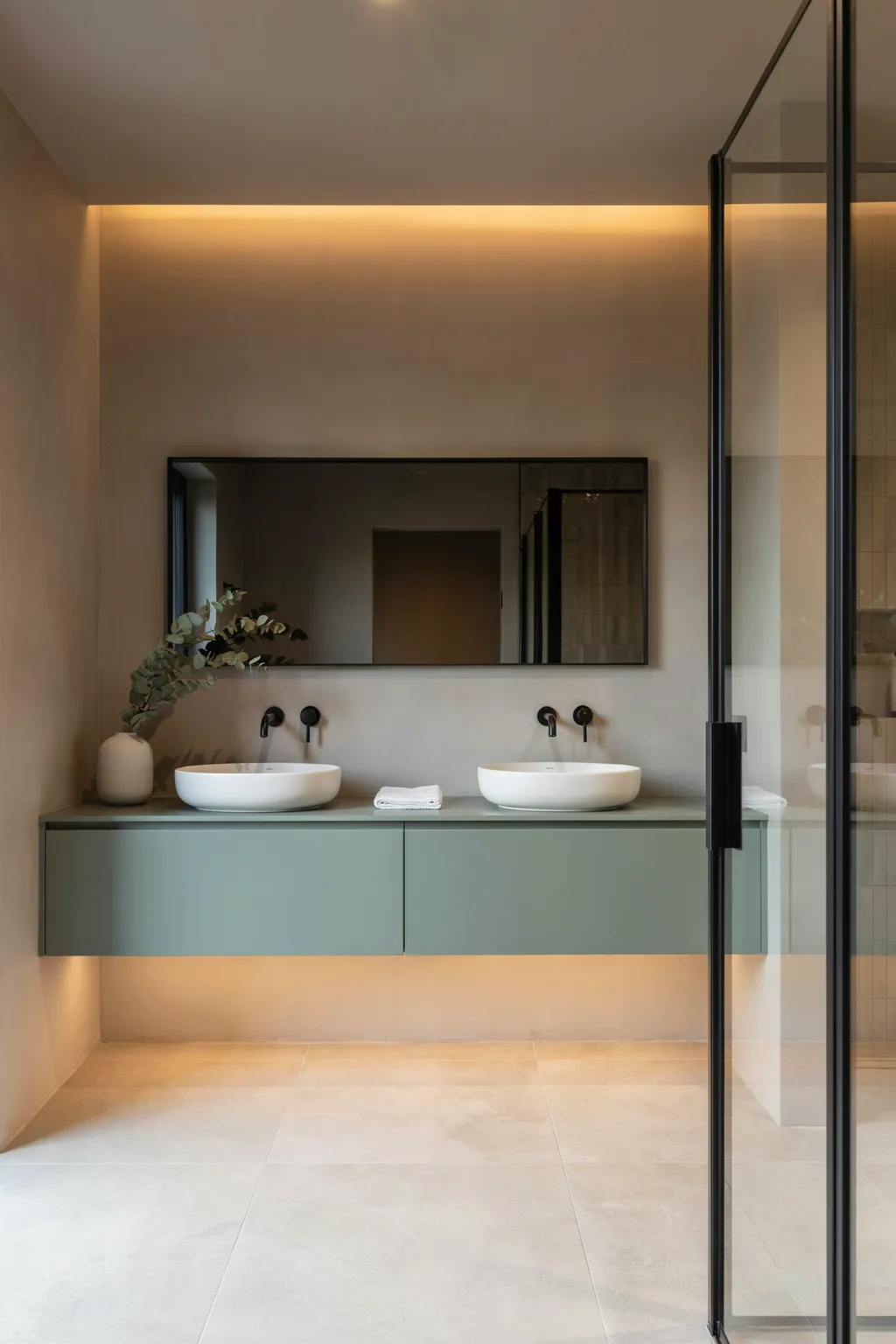 Sage Green Floating Vanity Bathroom