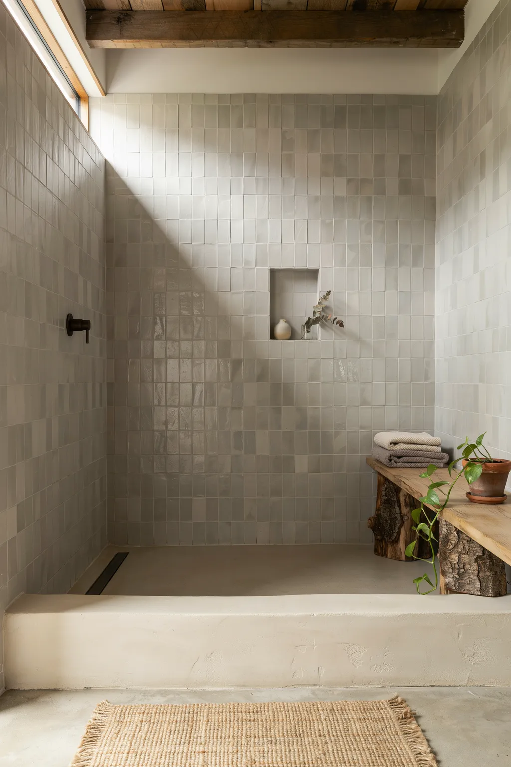 Irregular Handmade Tile Shower