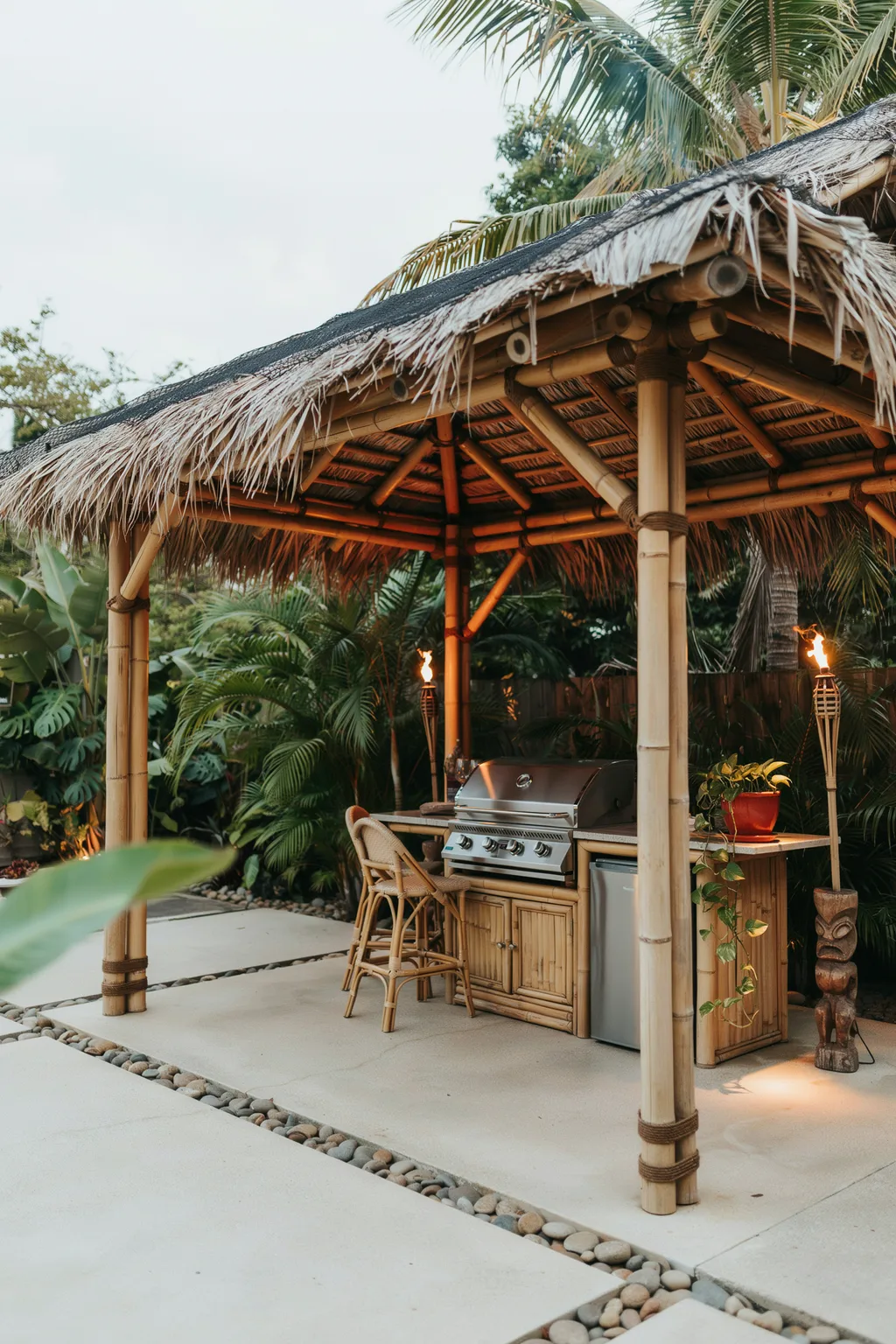 Tropical Tiki Outdoor Kitchen Bar