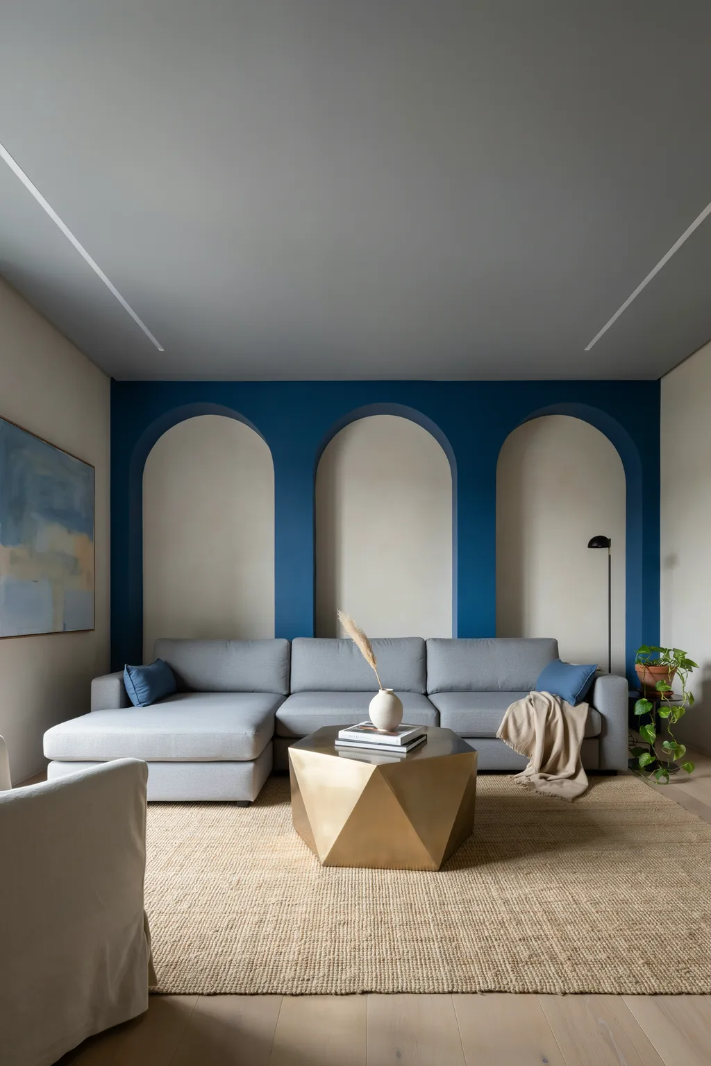 Painted Arch Living Room For Small Spaces