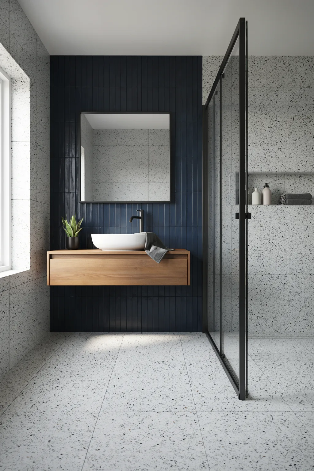 Terrazzo Plus Navy Accent Wall Combo