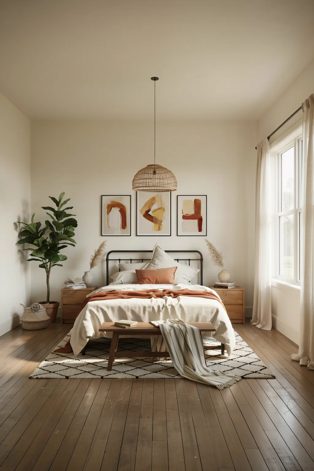 Earthy Terracotta Metal Bed