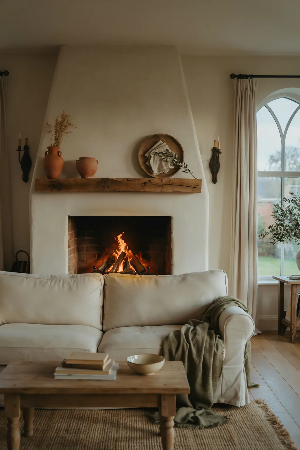 Sculpt a Plaster Fireplace With a Beam Mantel