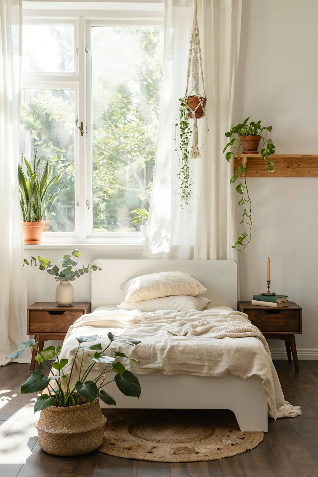 Plants and Light for a Bigger-Feeling Bedroom
