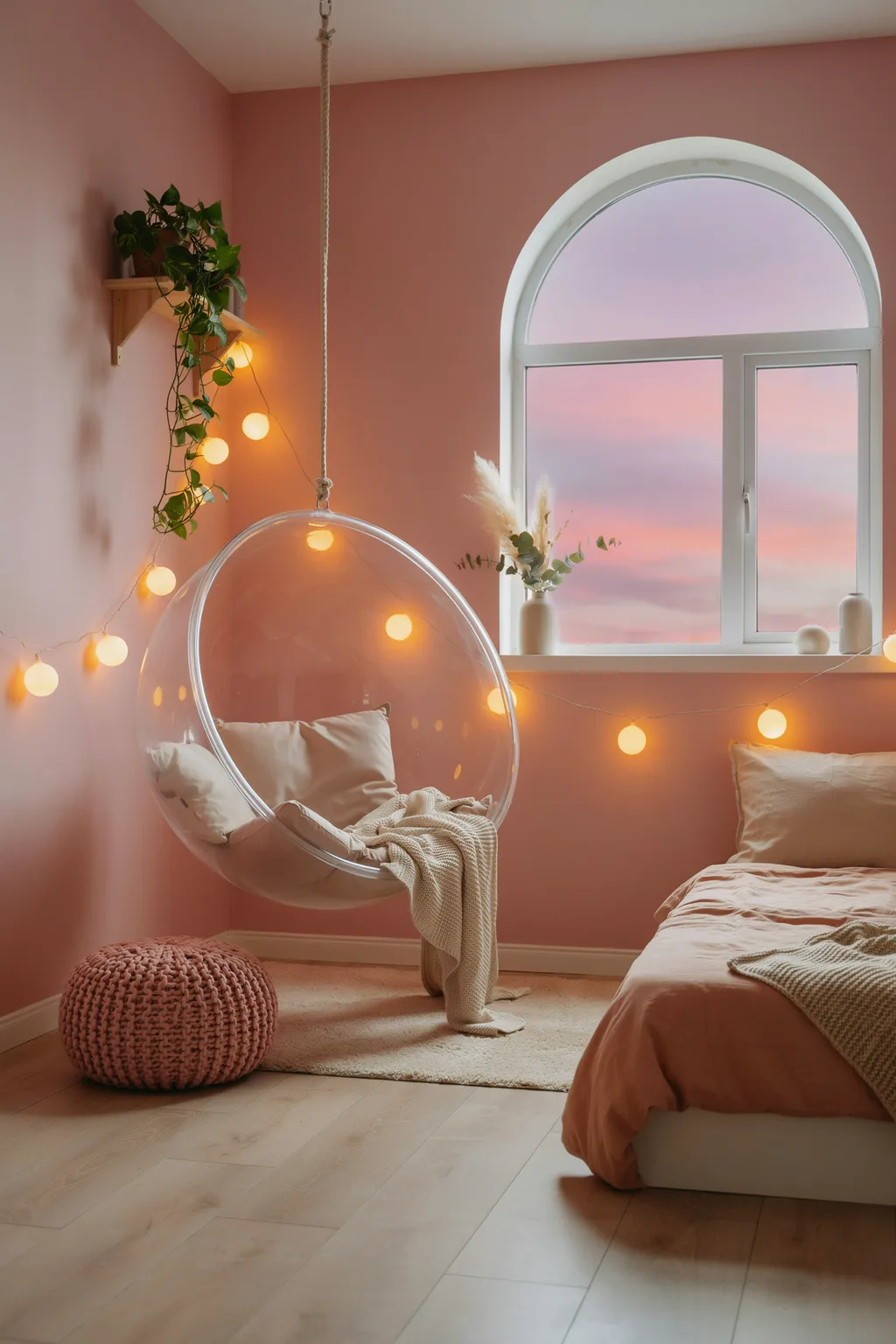 Hanging Chair Romantic Bedroom Corner Idea