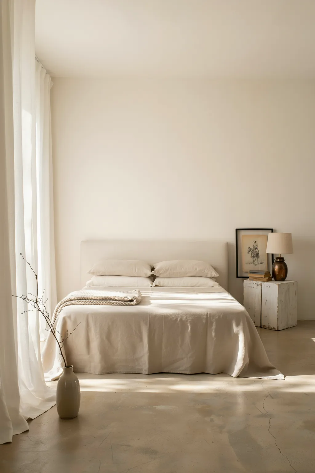 A Reclaimed Wood Block as Nightstand