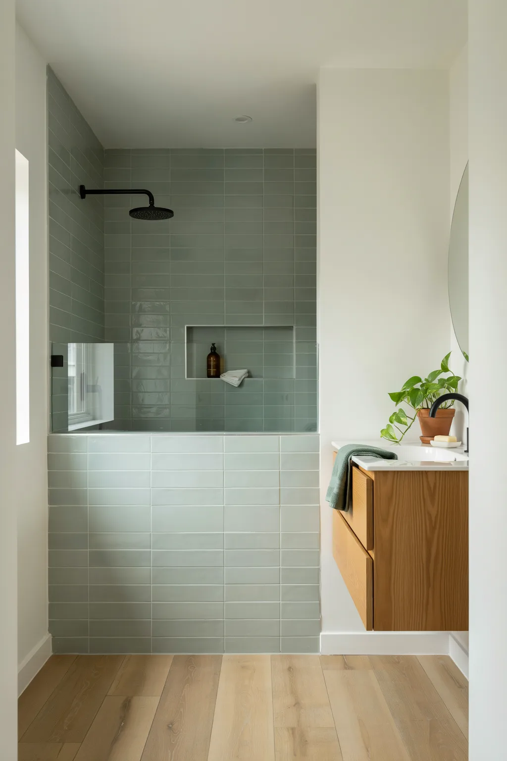 Define the Shower With a Half Wall
