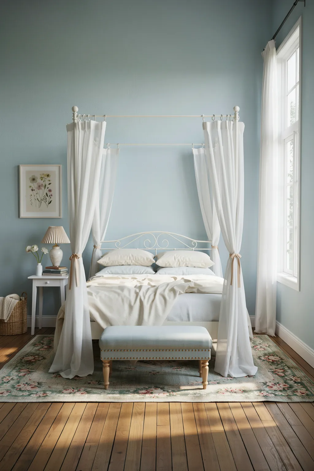 White Canopy Metal Bed Dream
