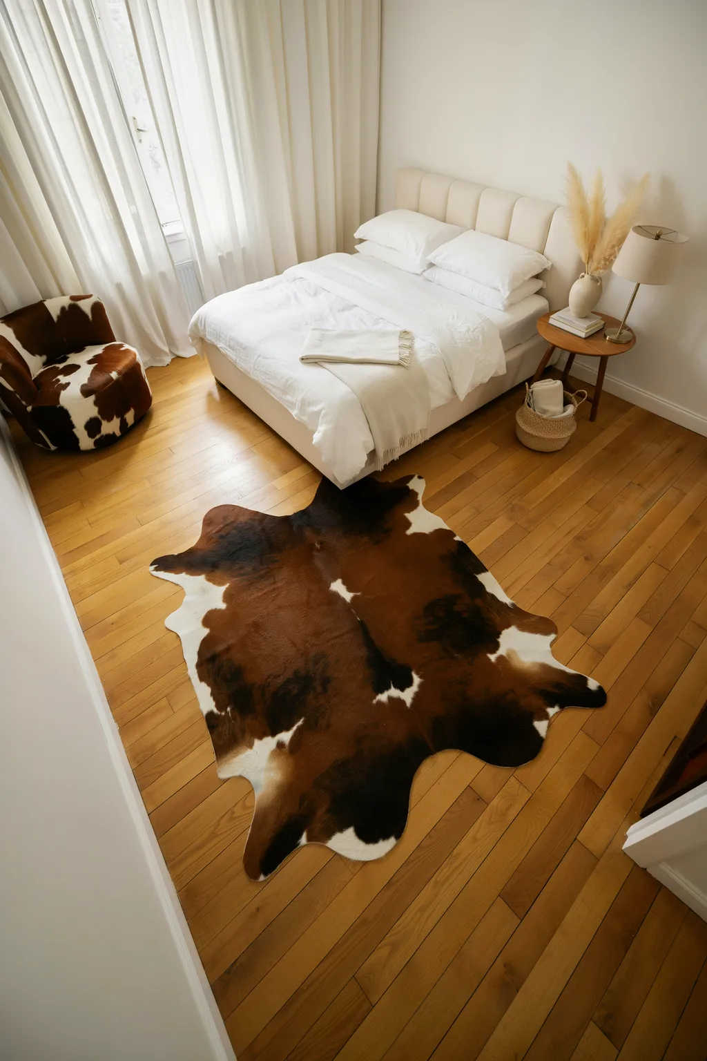 Anchor the Room With One Cowhide Rug