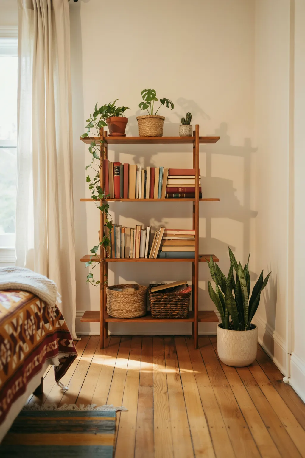 Style an Open Etagere With Books and Plants