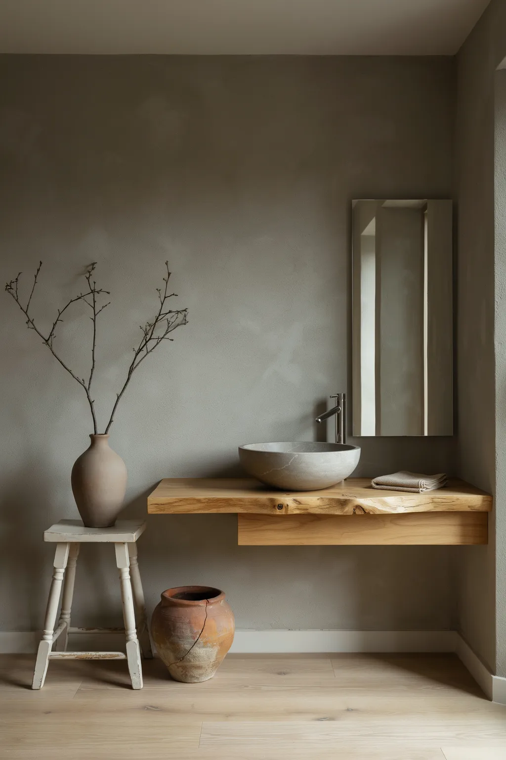 Live-Edge Slab On A Rustic Vanity