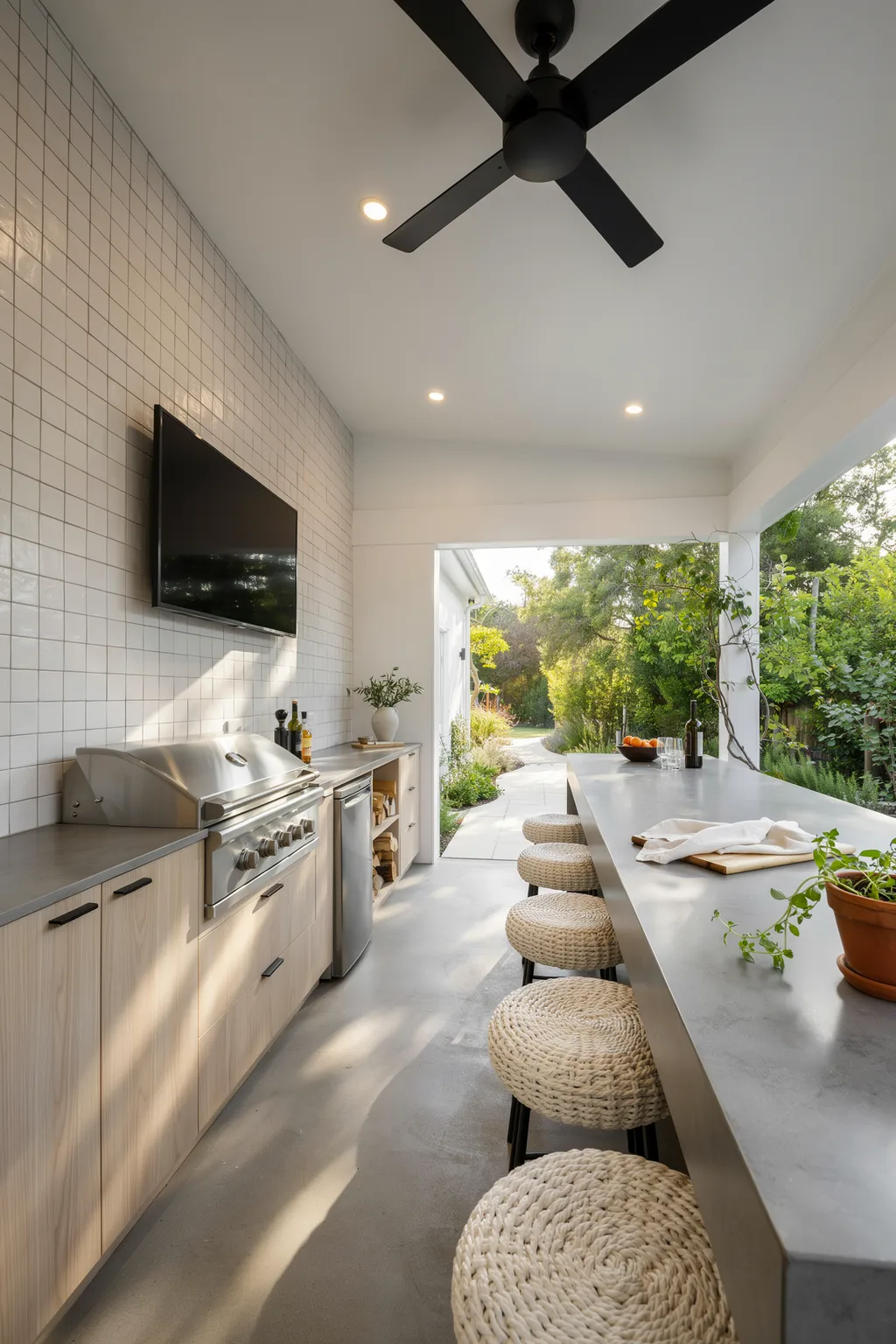 Entertainer Outdoor Kitchen With Outdoor TV