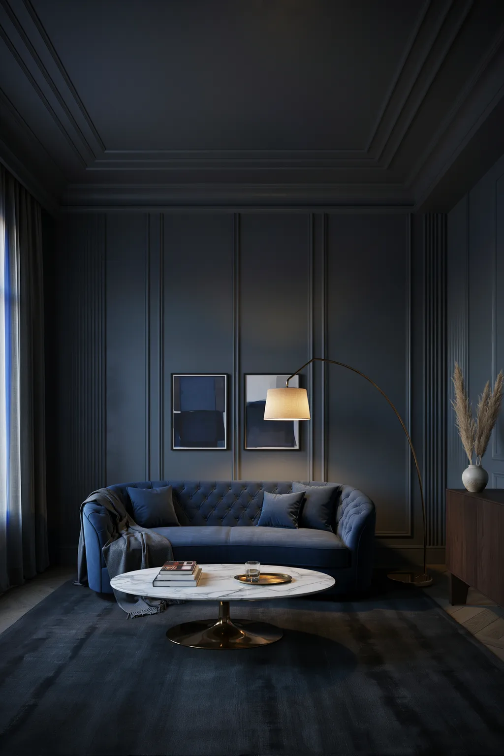 Dark Moody Living Room That Feels Bigger
