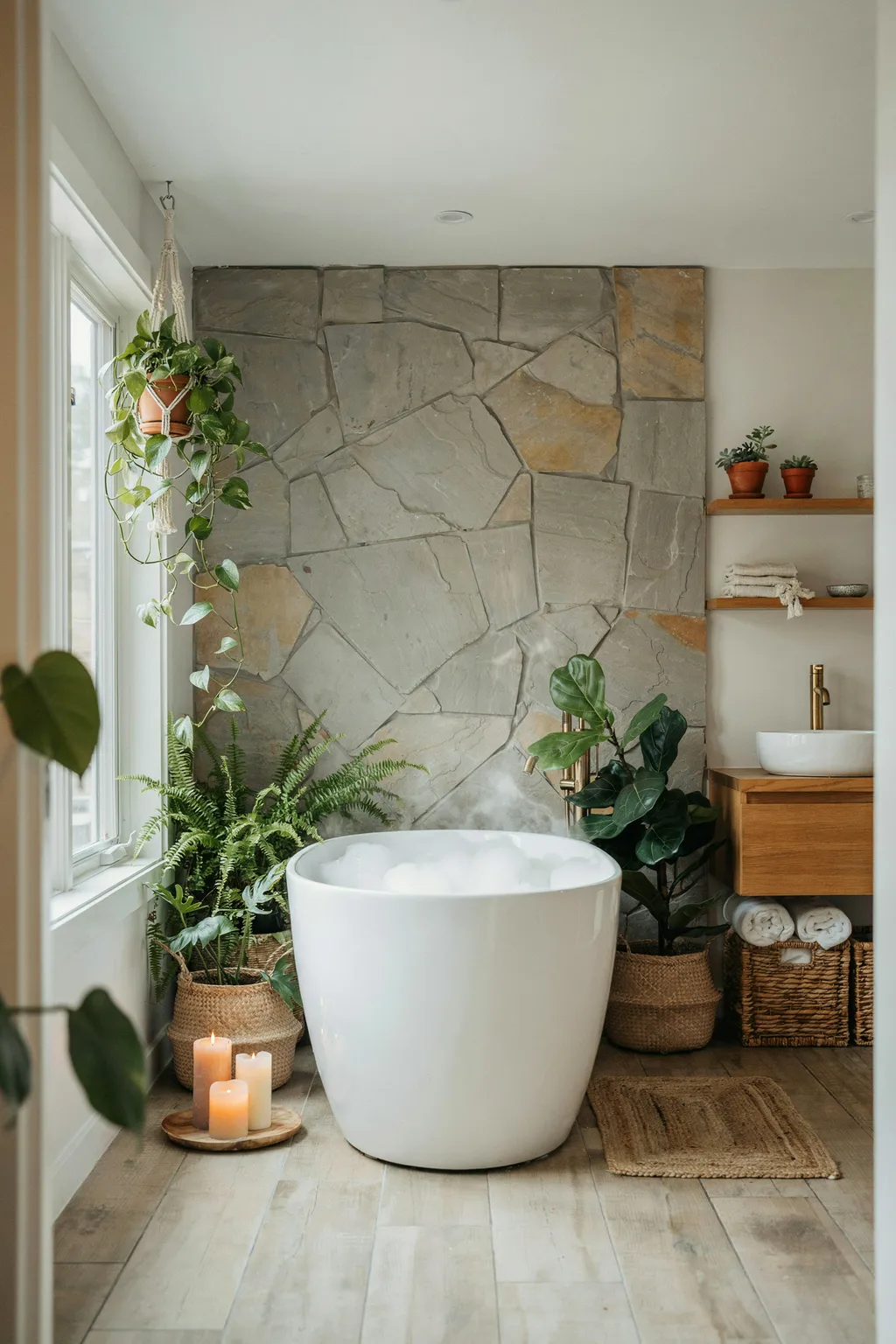 Plant-Filled Spa Bathroom Ideas