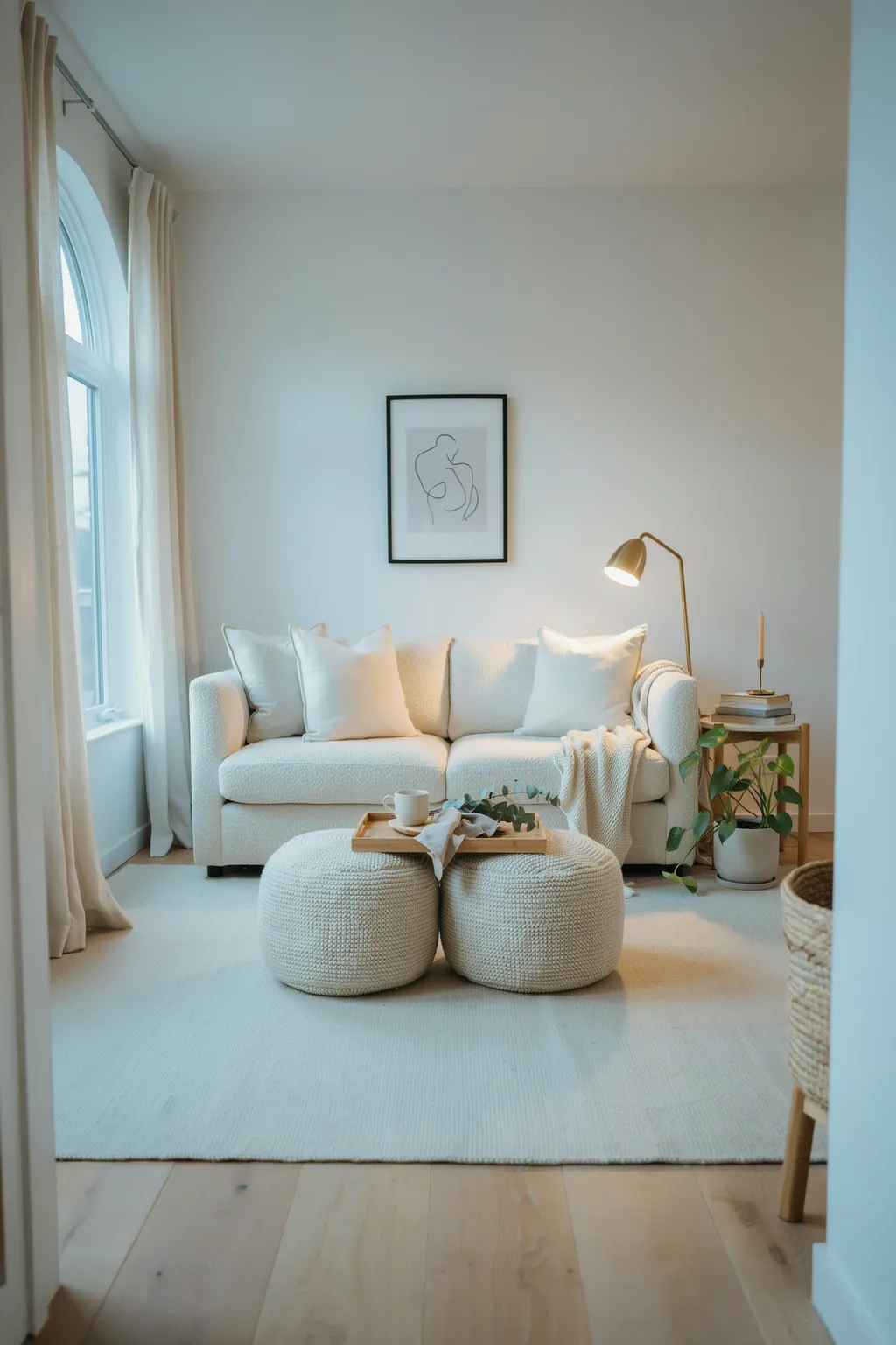 Swap Your Coffee Table for Warm Plush Poufs