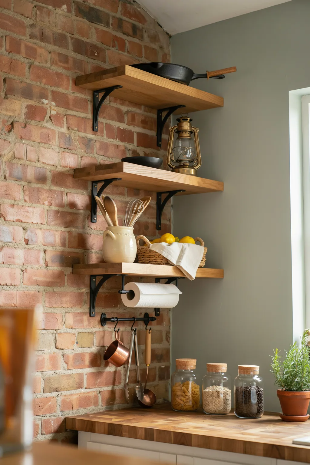 Rustic Corner Shelves That Grab Dead Space