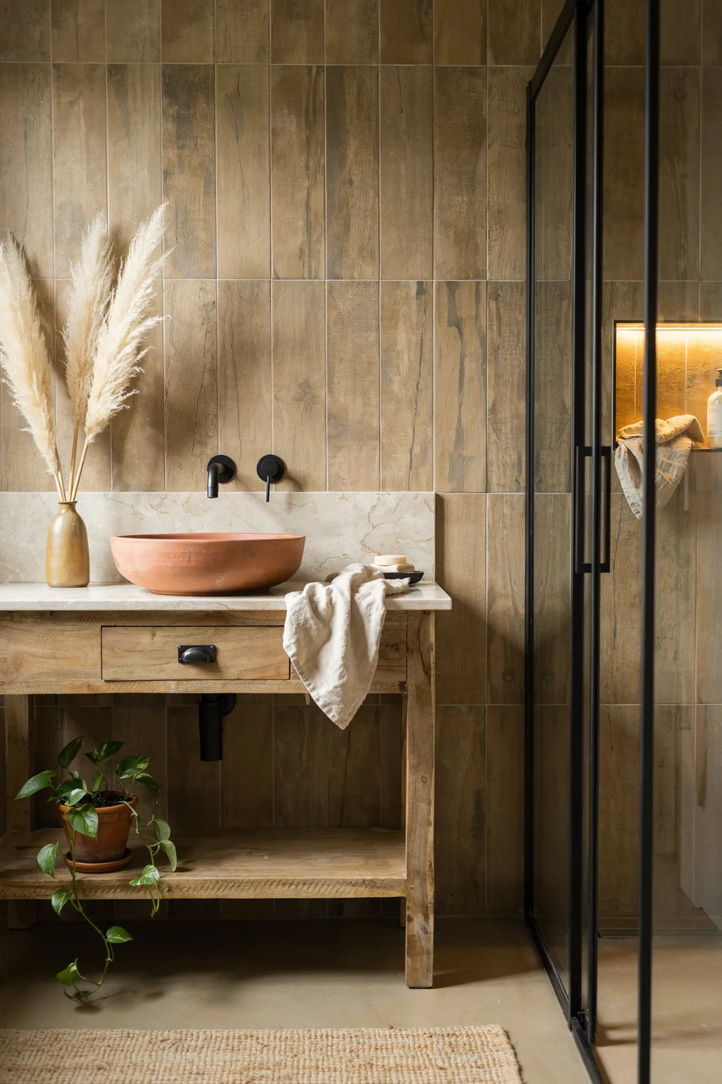 Clay Vessel Sink Spa Bathroom