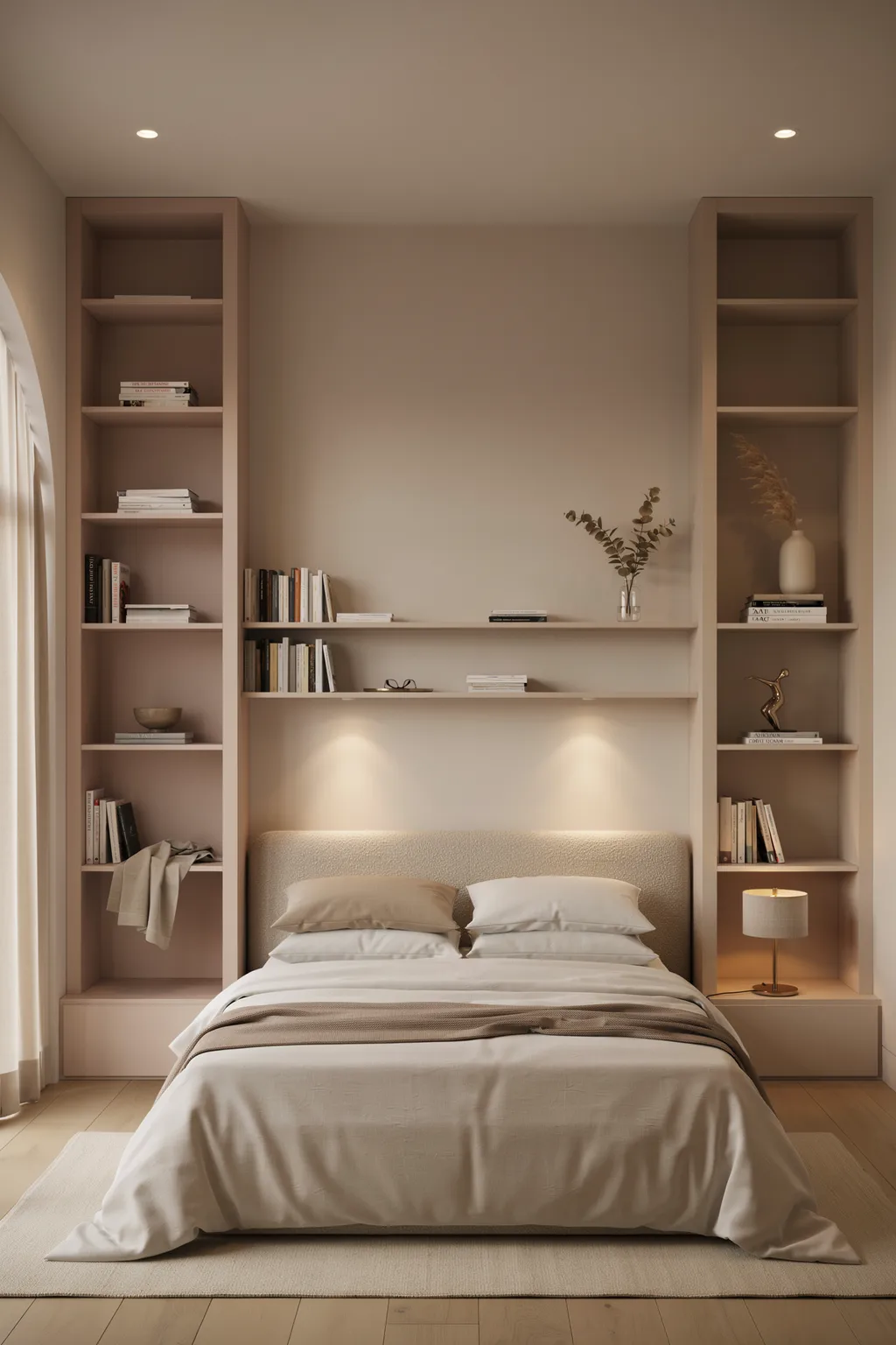 Wrap the Bed in a Built-In Shelf Surround