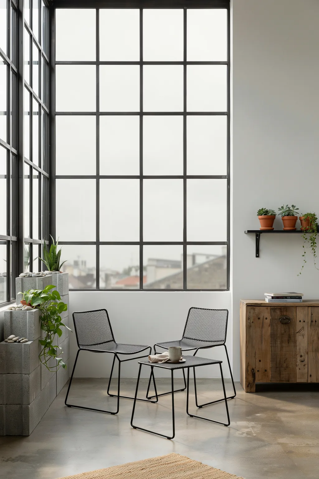 Modern Industrial Balcony With Metal Edge