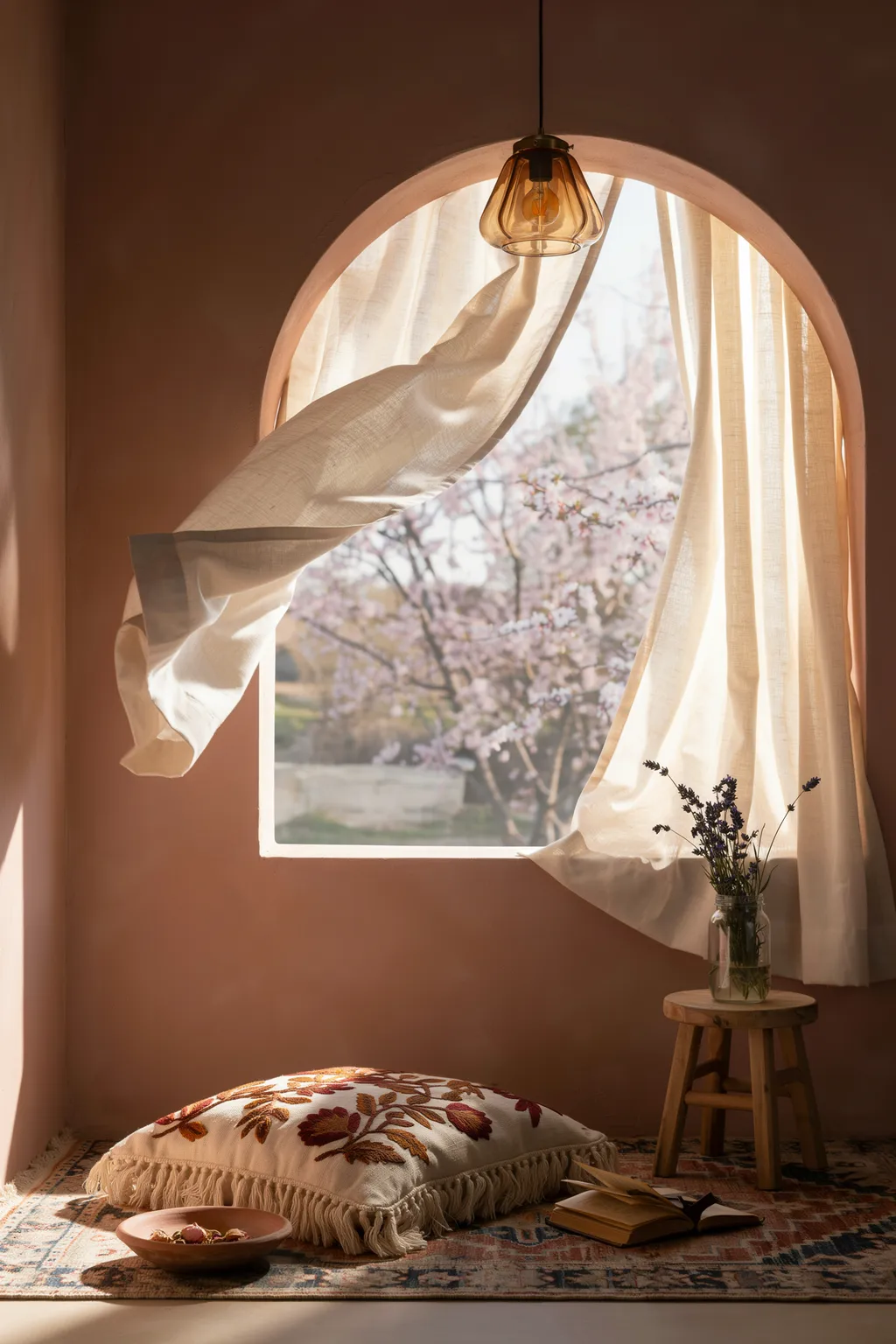 Floor Cushion Romantic Bedroom Nook Idea