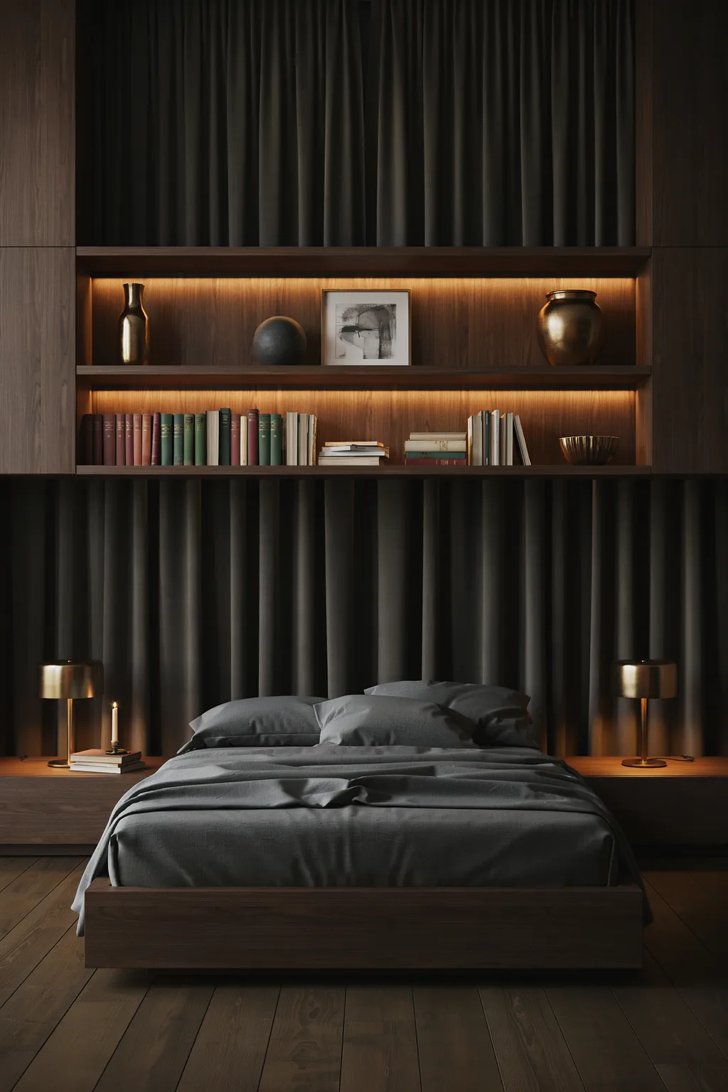 Backlit Dark Built-Ins for Drama