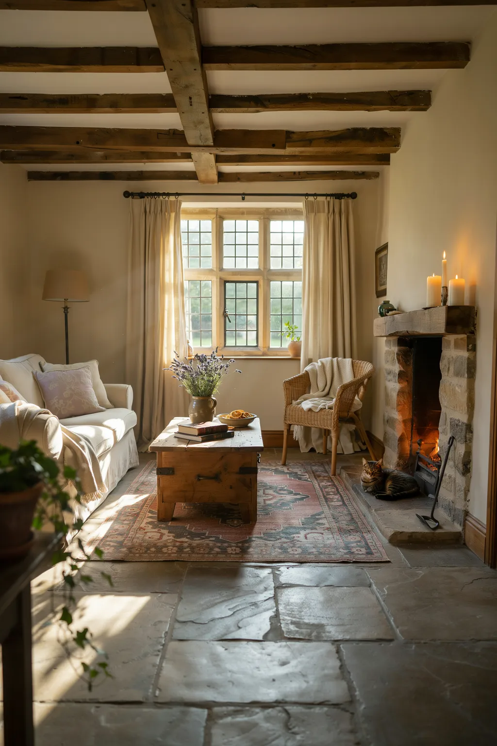Ground the Room With a Flagstone Floor