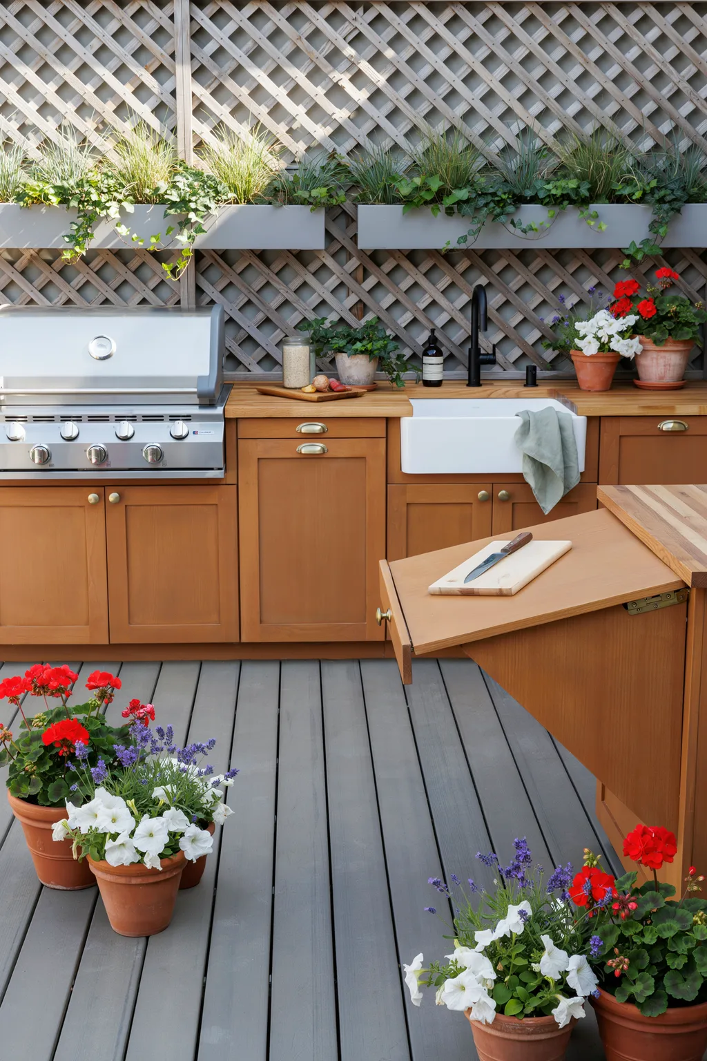 Compact Deck Outdoor Kitchen For Small Spaces