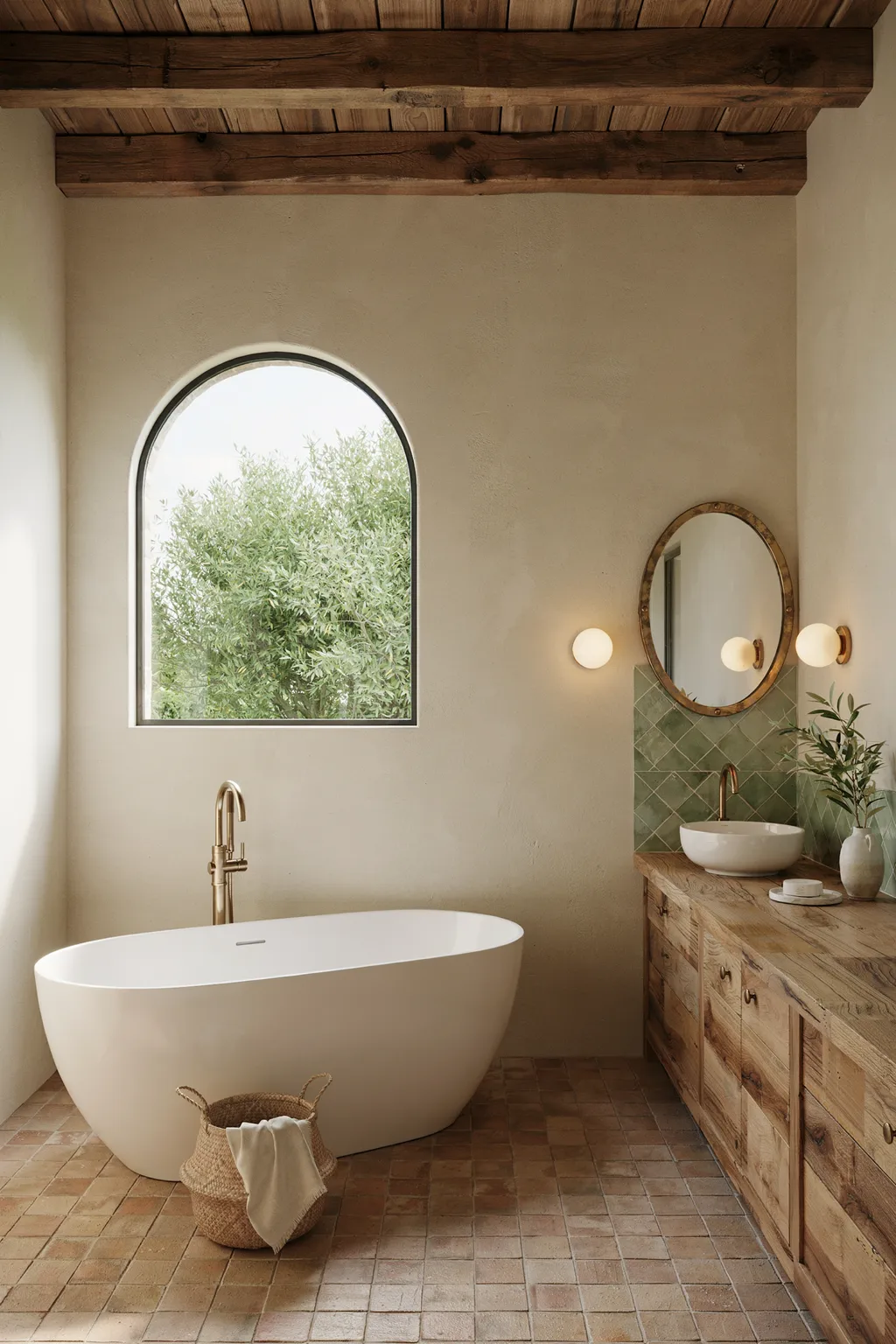 Mediterranean Zellige Spa Bathroom