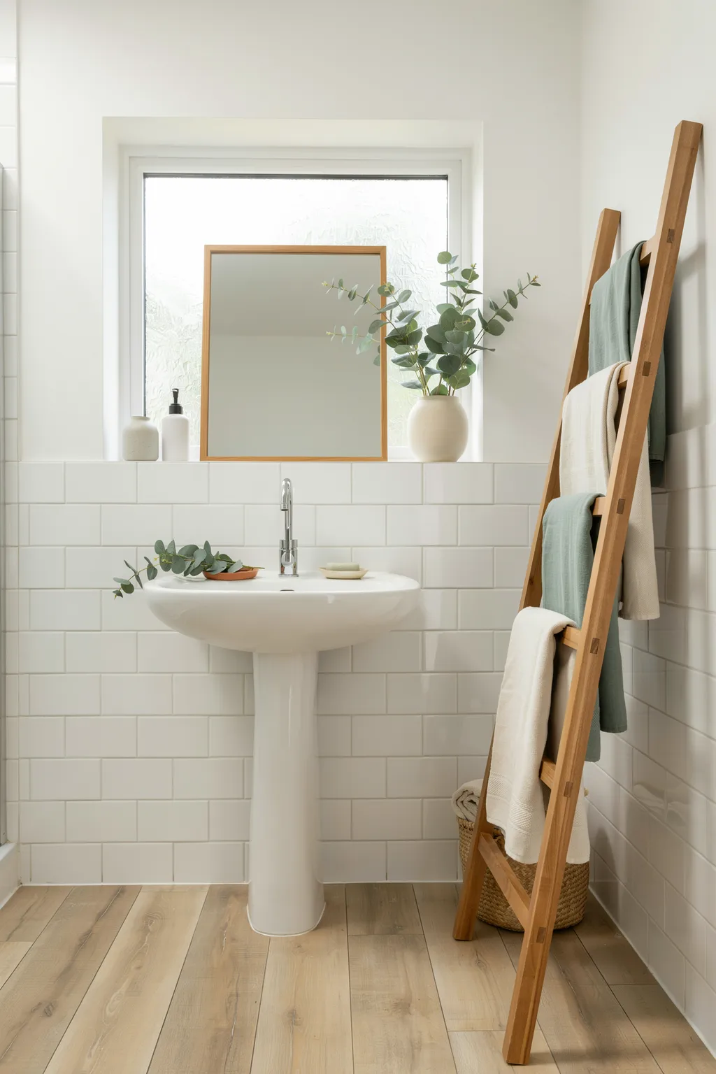 Lean a Towel Ladder for Easy Storage