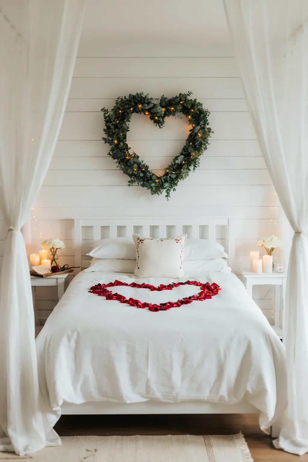 Heart Wreath Romantic Bedroom Focal Idea